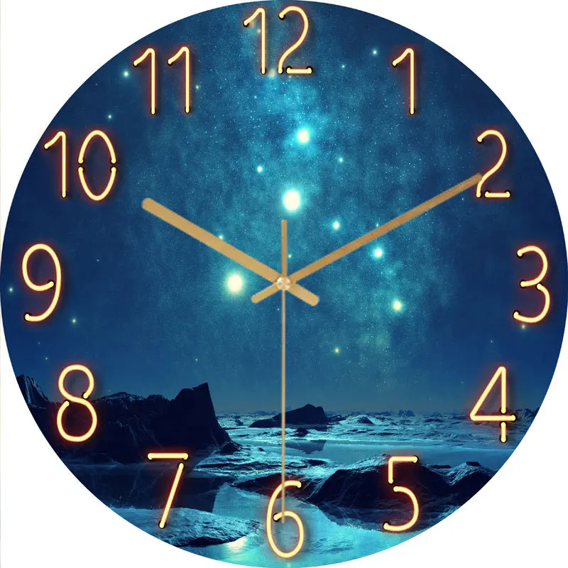 

New Nordic Wall Clock Marble Printing Wall Clocks Silent Quartz Circular Glass Hang Clock Modern Design Multi-colored Home Decor
