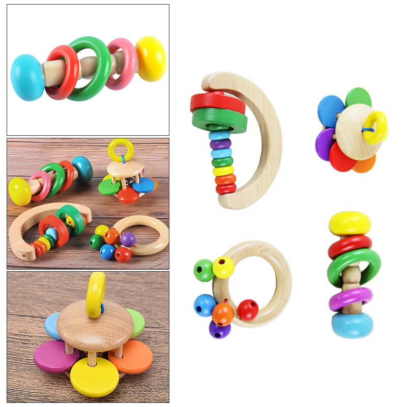 Креативные забавные новые деревянные погремушки детская кровать погремушка с