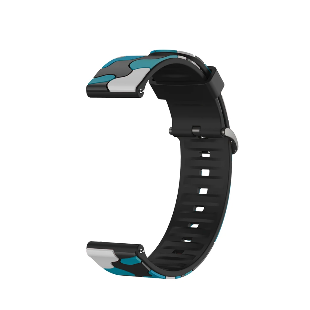 Ремешок силиконовый для смарт часов Xiaomi цветной Камуфляжный браслет наручных 22
