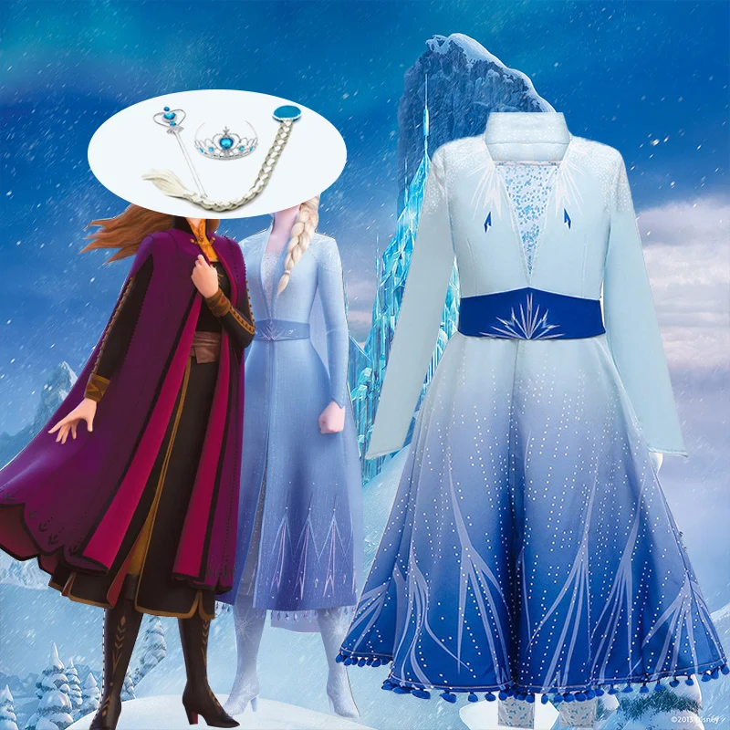 детские платья anna Эльза Косплейнарядное платье для девочкикарнавальные костюмы