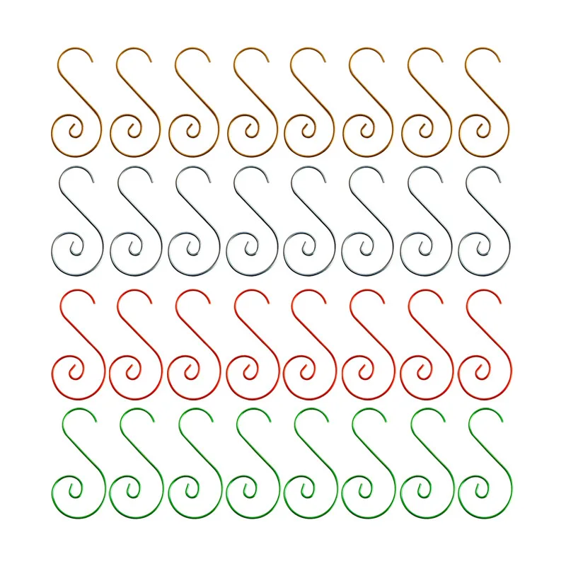 20pcs Metal Hook Christmas Ornaments Hanging Pendants Xmas Tree Decor 2020 Navidad New Year Decoration Party Supplies - купить по