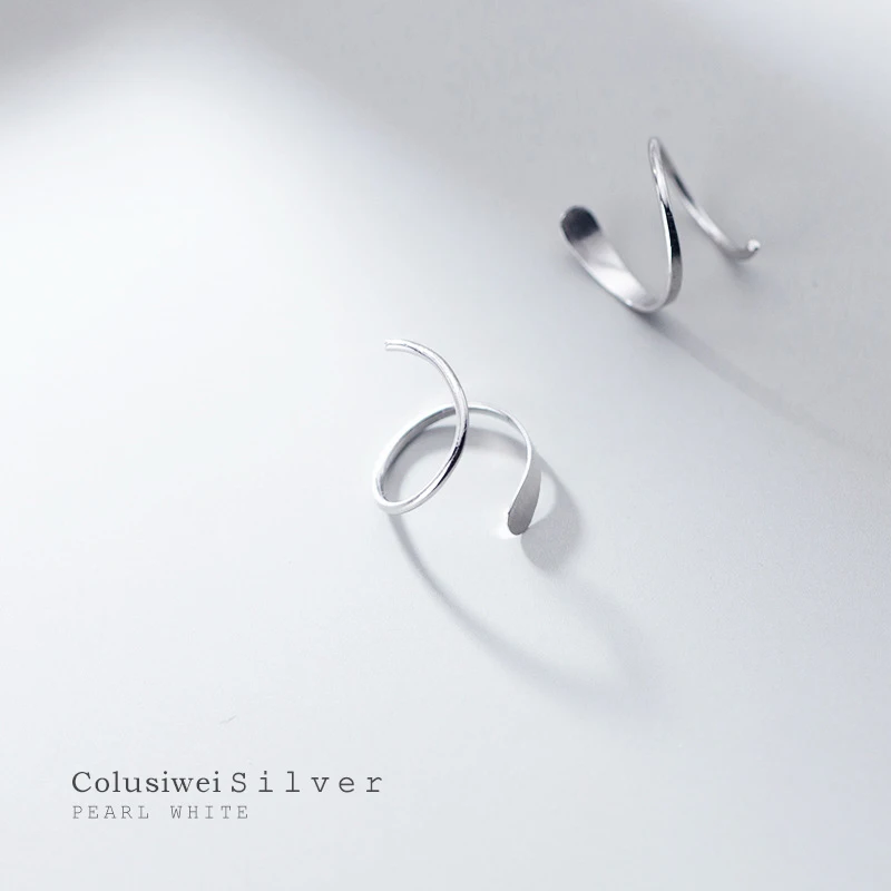 

Colusiwei New Arrive 925 Sterling Silver Geometric Spiral Wave Line Stud Earring for Women Simple Ear Pin Fine Jewelry Girl Gift