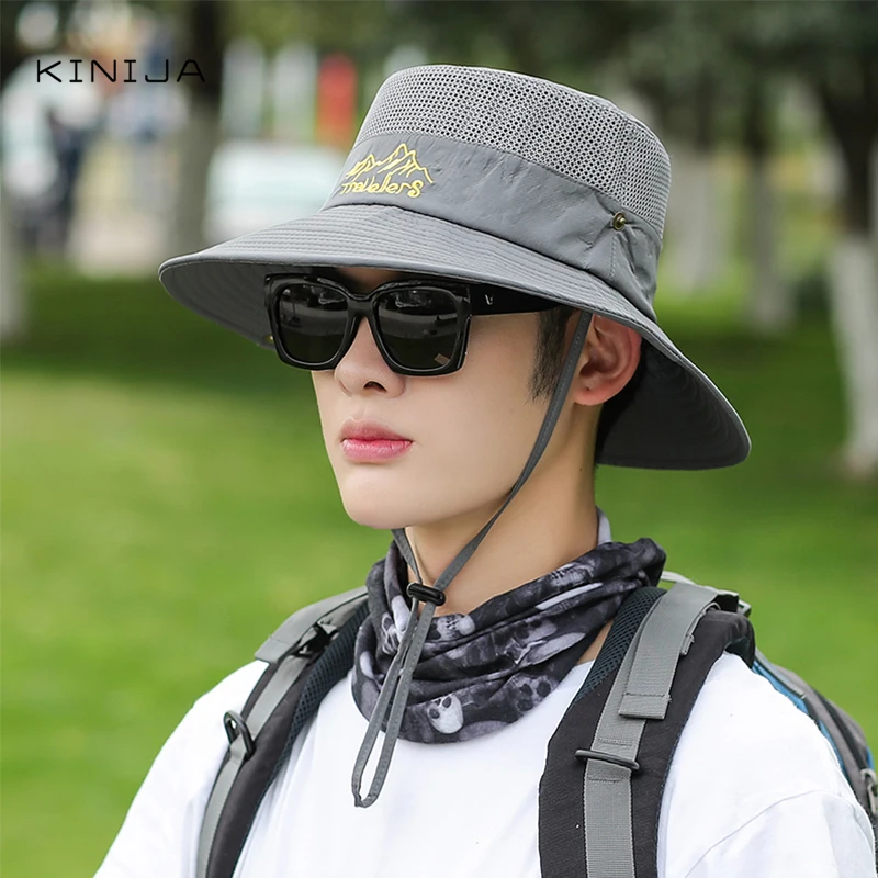 Летняя мужская быстросохнущая шляпа в рыбацком стиле уличная рыбалка Пешие