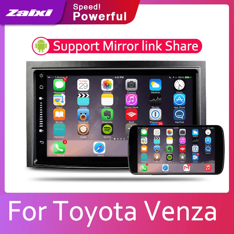 ZaiXi 2din автомобильный мультимедийный Android Автомагнитола для Toyota Venza 2008 ~ 2017 Bluetooth WiFi