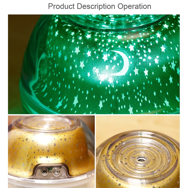 USB Crystal night lamp projector 500ml air humidifier Desktop Aroma diffuser ultrasonic mist maker LED light for home | Бытовая техника