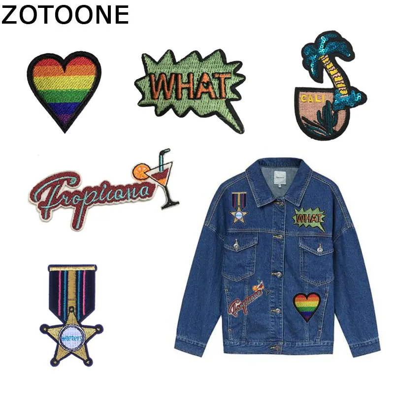 Патчи с блестками и надписями патчи для одежды полоски Значки пришивания