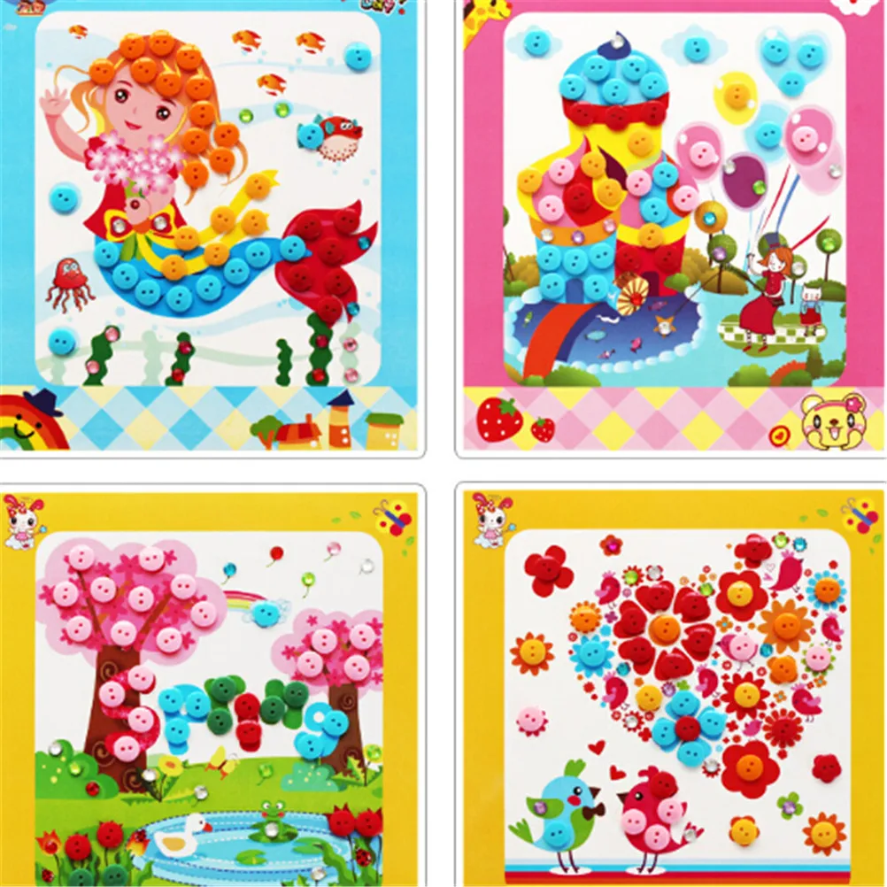 Игрушки для творчества наклейки на пуговицы помпоны алмазные картина игрушки