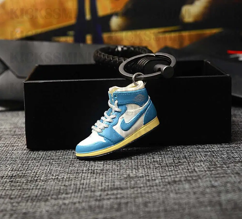 a shoe w rope Персональный DIY Air Jordan " разбитая задняя панель" часть 1 3D кроссовок фигурный брелок сумка коробка Подвеска для пары Кукла аксессуар - Цвет: a shoe w rope