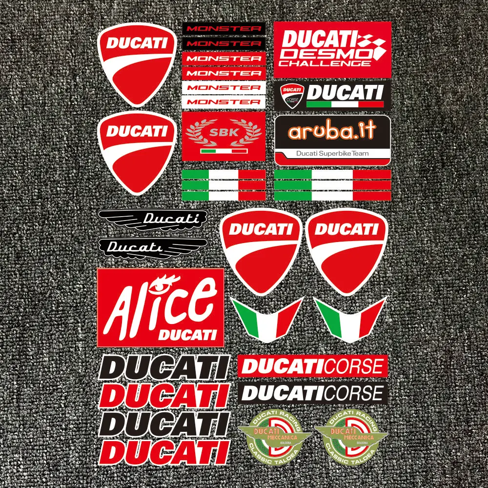 Светоотражающие наклейки на шлем Мотокросс с итальянским флагом для Ducati логотип