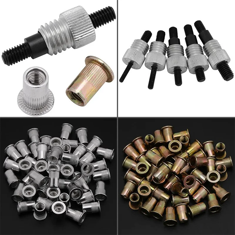 

New Hand Riveter Kit,Threaded Insert Tool, Heavy Duty Blind Rivet Nuts Assortment Set with Carry Case M3 M4 M5 M6 M8