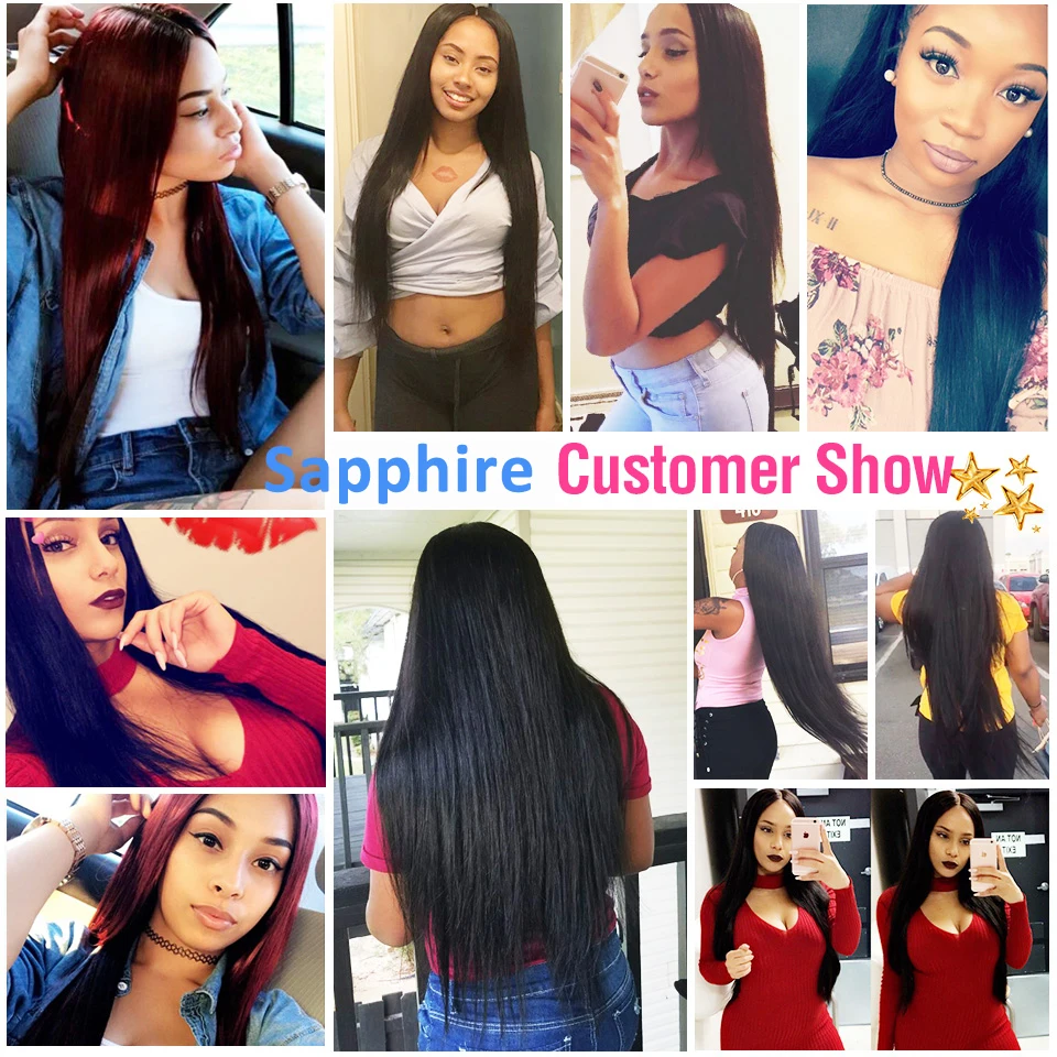 

Sapphire Malaysian Hair Bundles with Closure Straight Hair Bundles with Closure Natural Human Hair Bundles with Closure Non Remy