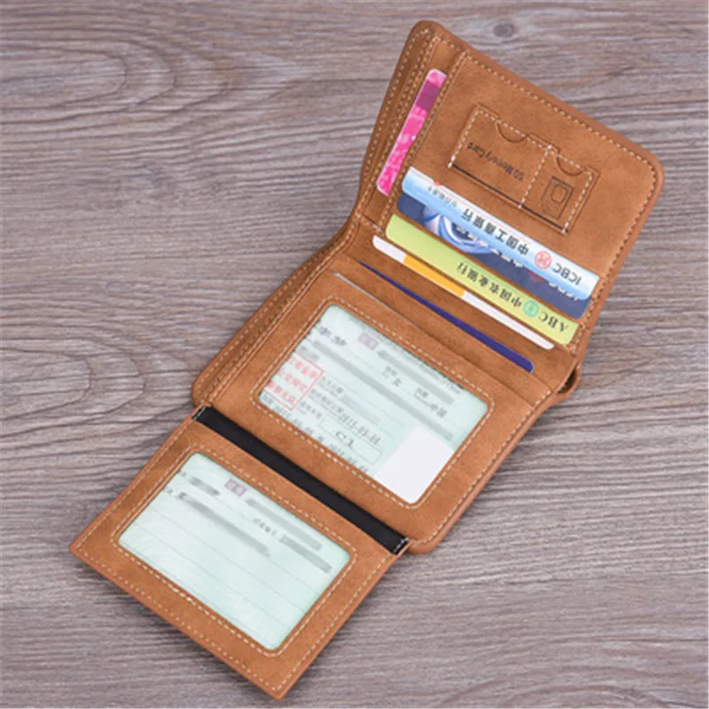 Мужские кошельки Tri Fold известные бренды мужские ретро из искусственной кожи