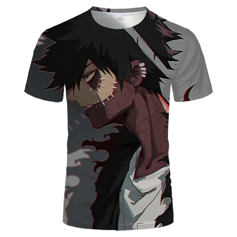 

Anime T-shirt Men Hip Hop Tokyo Ghoul Half face Kaneki Ken 3d print New style Fashion Short Sleeve Black Tshirts Summer tops