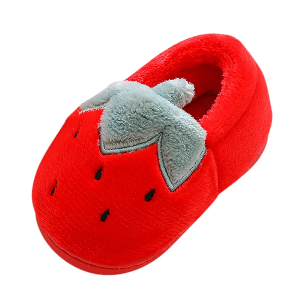 SAGACE/милые теплые зимние тапочки с фруктами для малышей детская обувь мехом