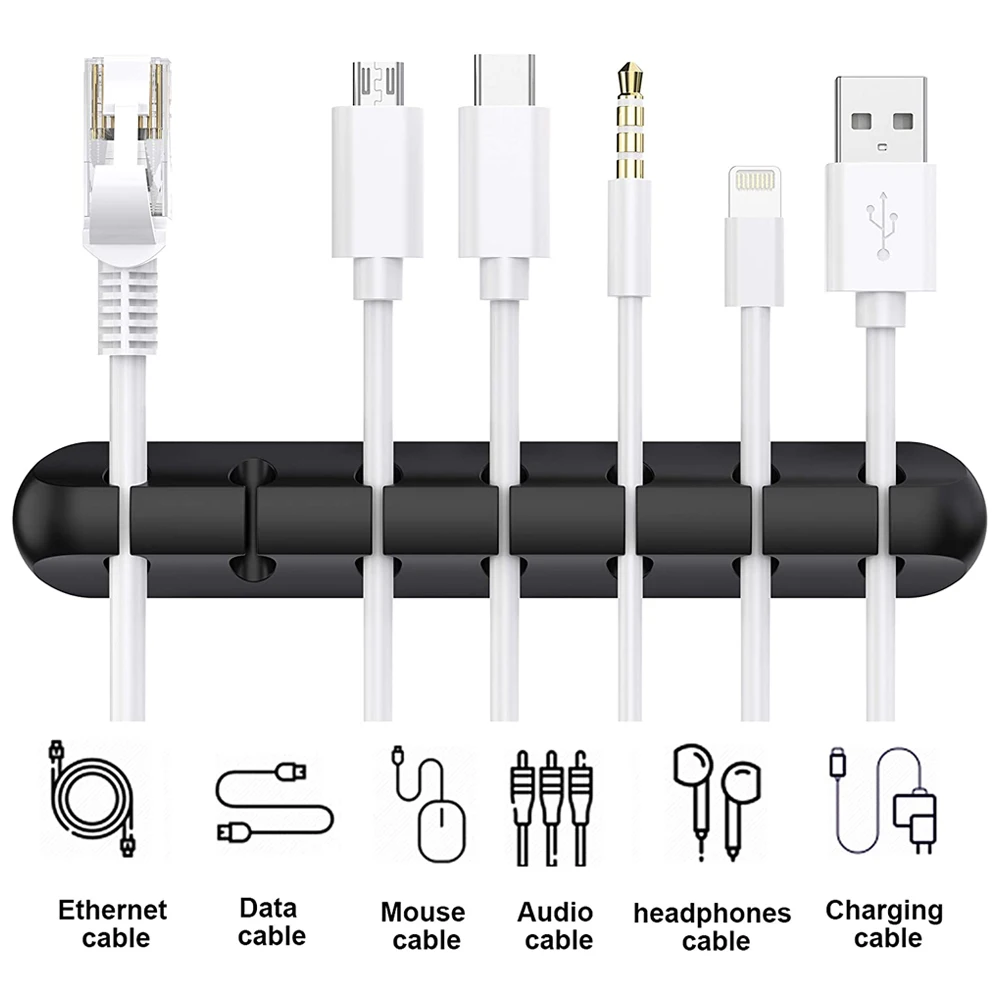 Держатель кабеля зажимы силиконовый шнур кабель скрепленная проволокой USB Winder