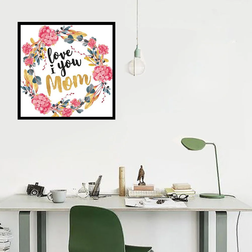 Алмазная картина круглая 5D DIY Стразы Love Your Mother вышивка крестиком сувенирные