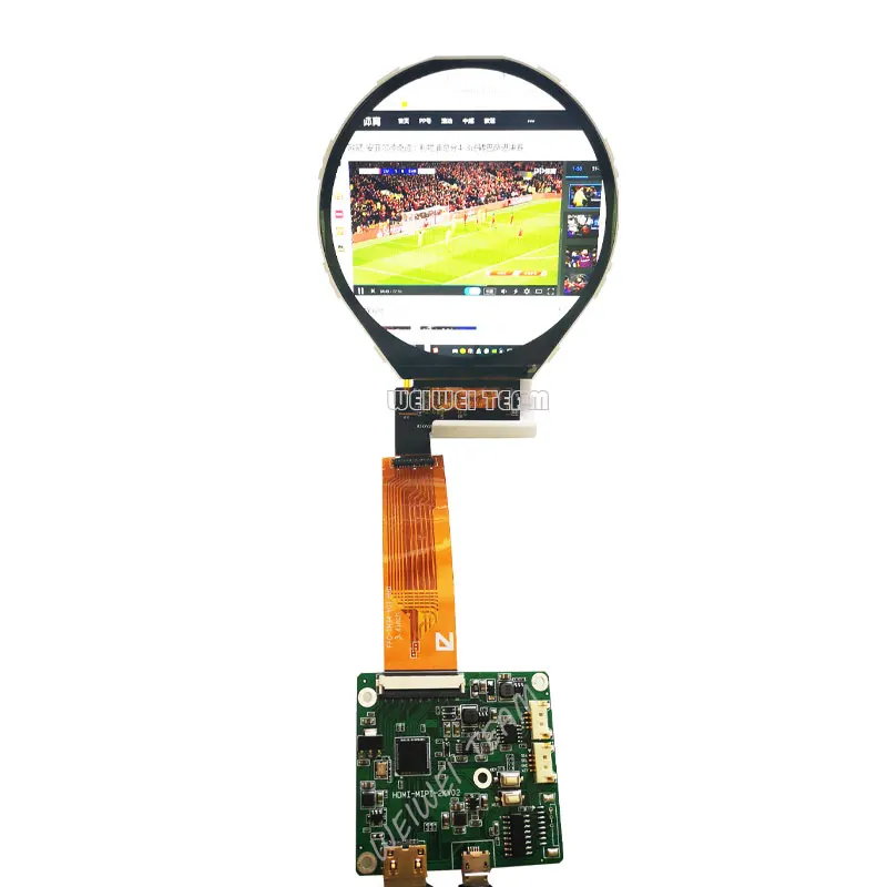 Round Circular LCD Display 3.4 Inch 800x800 IPS Screen For Industrial LCD Smart Home Monitor To Mipi Driver Board
