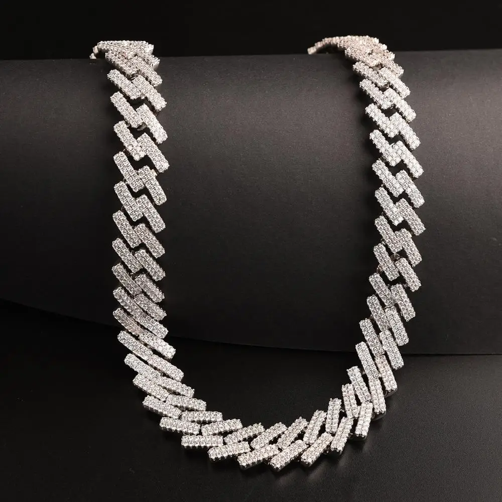 

New 16mm Miami Cuban Chain Necklace Copper Material Iced Out Cubic Zirconia Necklace Hip Hop Charm Jewelry Gift Choker