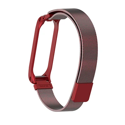 Mi lanese магнитный ремешок для xiaomi mi band 3 4 браслет из нержавеющей стали для xiaomi браслет сменный металлический браслет mi band 3 - Цвет: Style 1 Red
