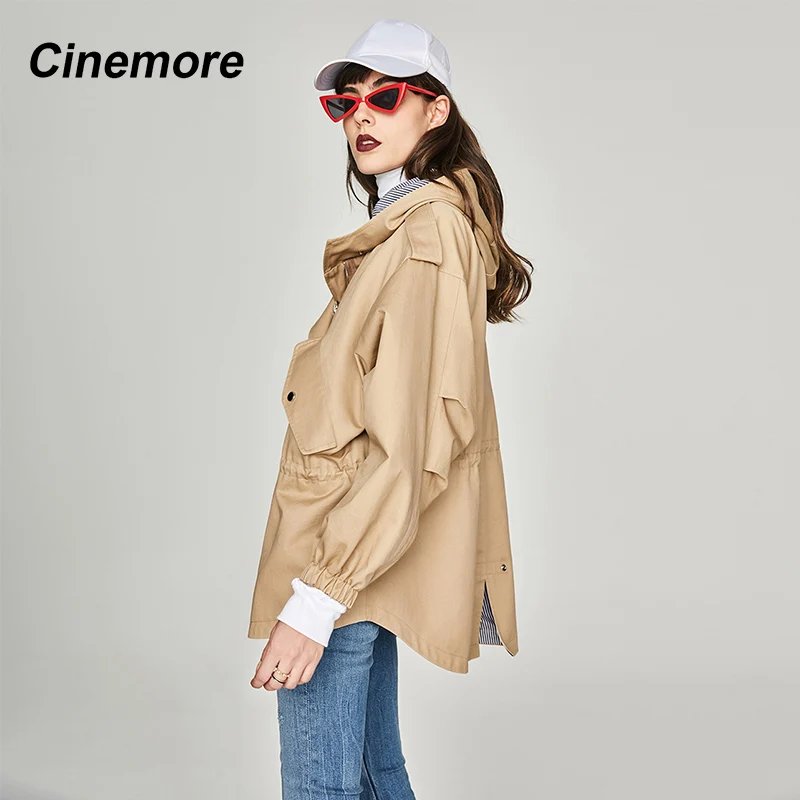 Cinemore 2021 женщин высокого качества пальто Топ Сезон весна осень Повседневные