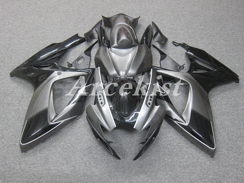 

Новый ABS Полный обтекатели комплект подходит для SUZUKI GSX-R600 GSX-R750 06 07 R600 R750 K6 GSXR 600 750 2006 2007 корпус из двух вещей черно-серый JP
