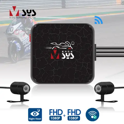 Видеорегистратор VSYS D6L/D6RL, двойной, экшн-камера на мотоциклетный шлем дюйма, водонепроницаемый, черный, с функцией ночного видения