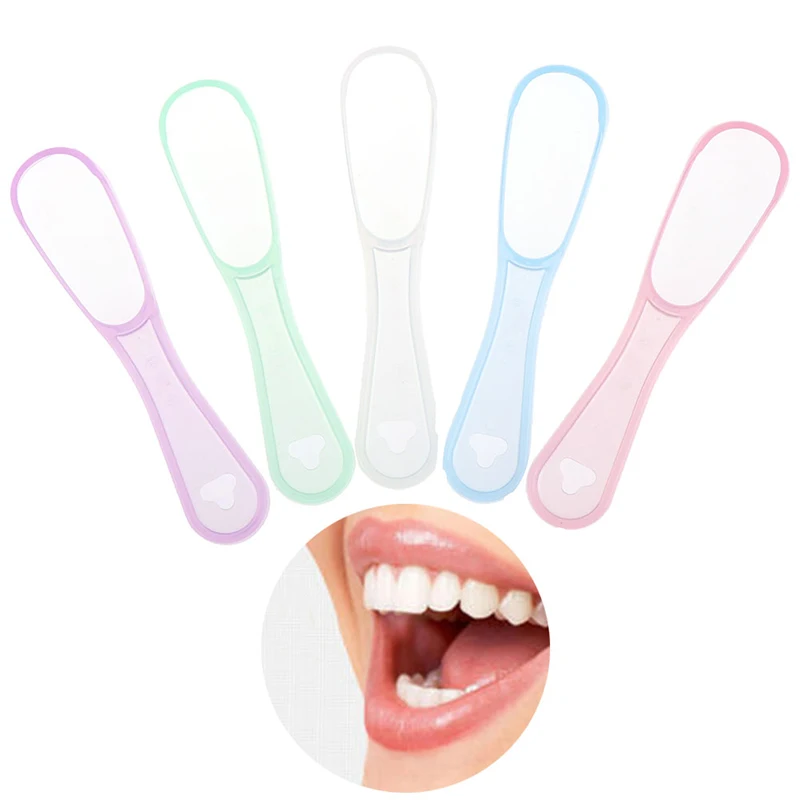 

5 Colors Tongue Scraper Cleaner Mouth Hand Scraper Brush Cleaning Dentalcare Oral Hygiene