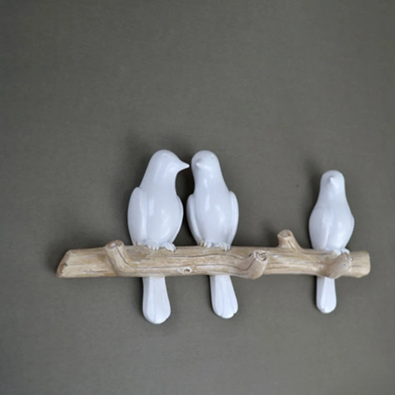 

Idyllic Bird Decoration Hook Wall Decoration Wall Hanging Coat Hook Three-Dimensional Coat Hook Row Hook Household Goods