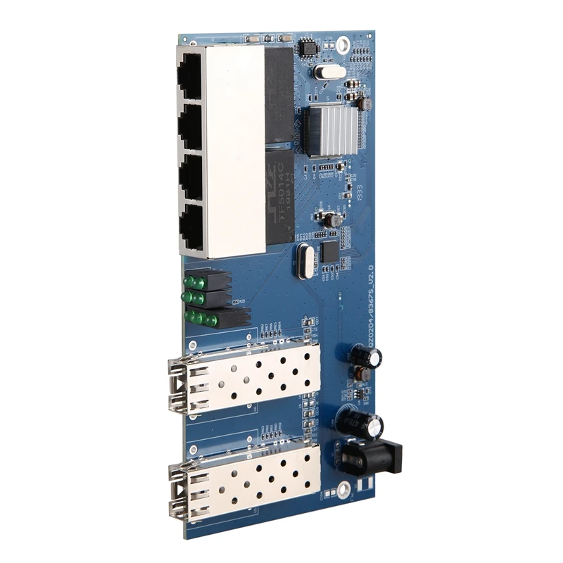 10/100/1000M 4 RJ45 UTP 2 SFP волокно Порты и разъёмы волоконно-оптический медиа-конвертер