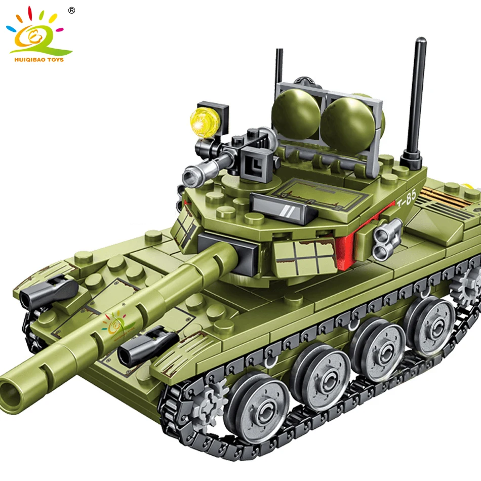 HUIQIBAO 324 шт. военный бронированный автомобиль панзер строительные монтажные блоки