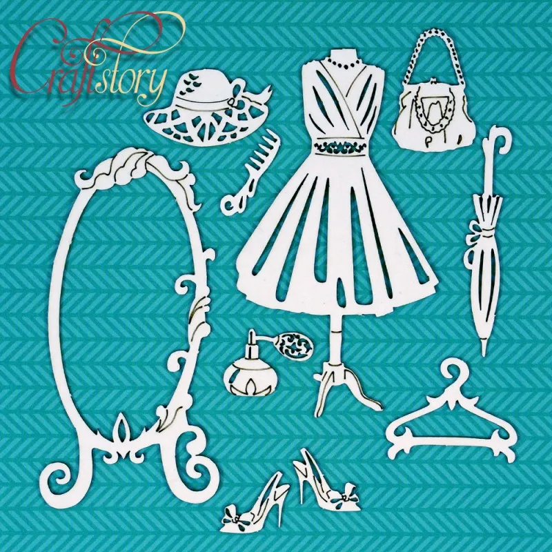 Чипборд Модница - Украшение для скрапбукинга из картона на женскую тему | Дом и