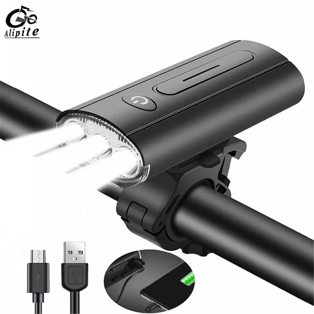 

USB Rechargeable Bicycle Headlight IPX5 Waterproof Bike Lights Set Practical Versatile Bicycle Headlight Kit Fits All Bicycles