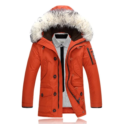 Новинка 2021, зимняя теплая Мужская Утепленная флисовая пуховая куртка, Мужская модная куртка, пуховая парка с капюшоном и воротником из белой утки