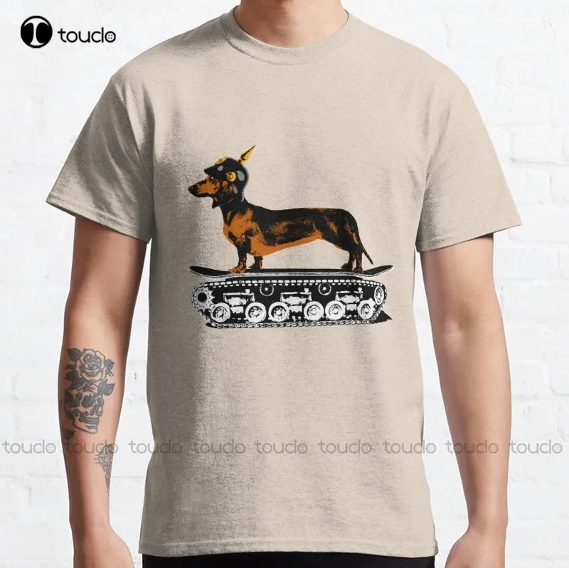 

Новинка, Классическая футболка Dachshund Tank Commander, размер рубашки для женщин