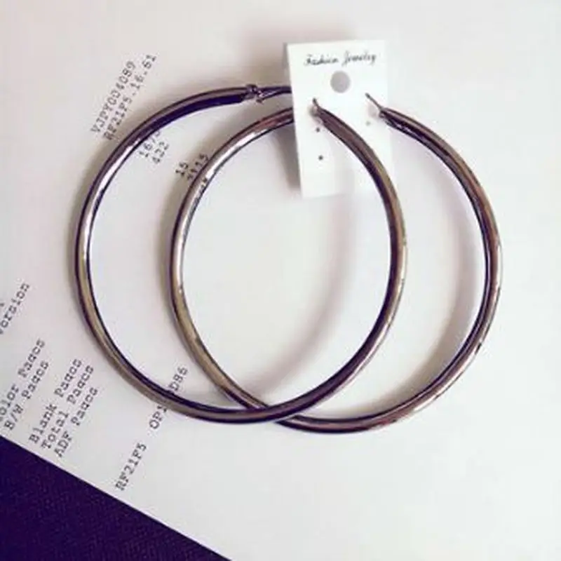 Модные женские геометрические серьги с d покрытием большие круглые для девочек