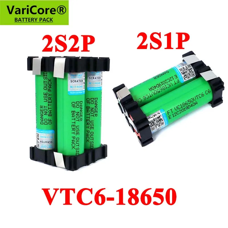 VariCore 5 В/7,4 В 18650 VTC6 2S1P 8,4 в 6000 мА/ч 20 А 3000 мА/ч для беспроводного шуруповерта, батареи, DIY сварочная батарея Pack
