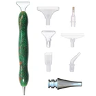 Новый инструмент для алмазной живописи 5D, бурильная ручка с точкой из смолы с металлическими наконечниками и сменными наконечниками для мульти-плазма, аксессуары