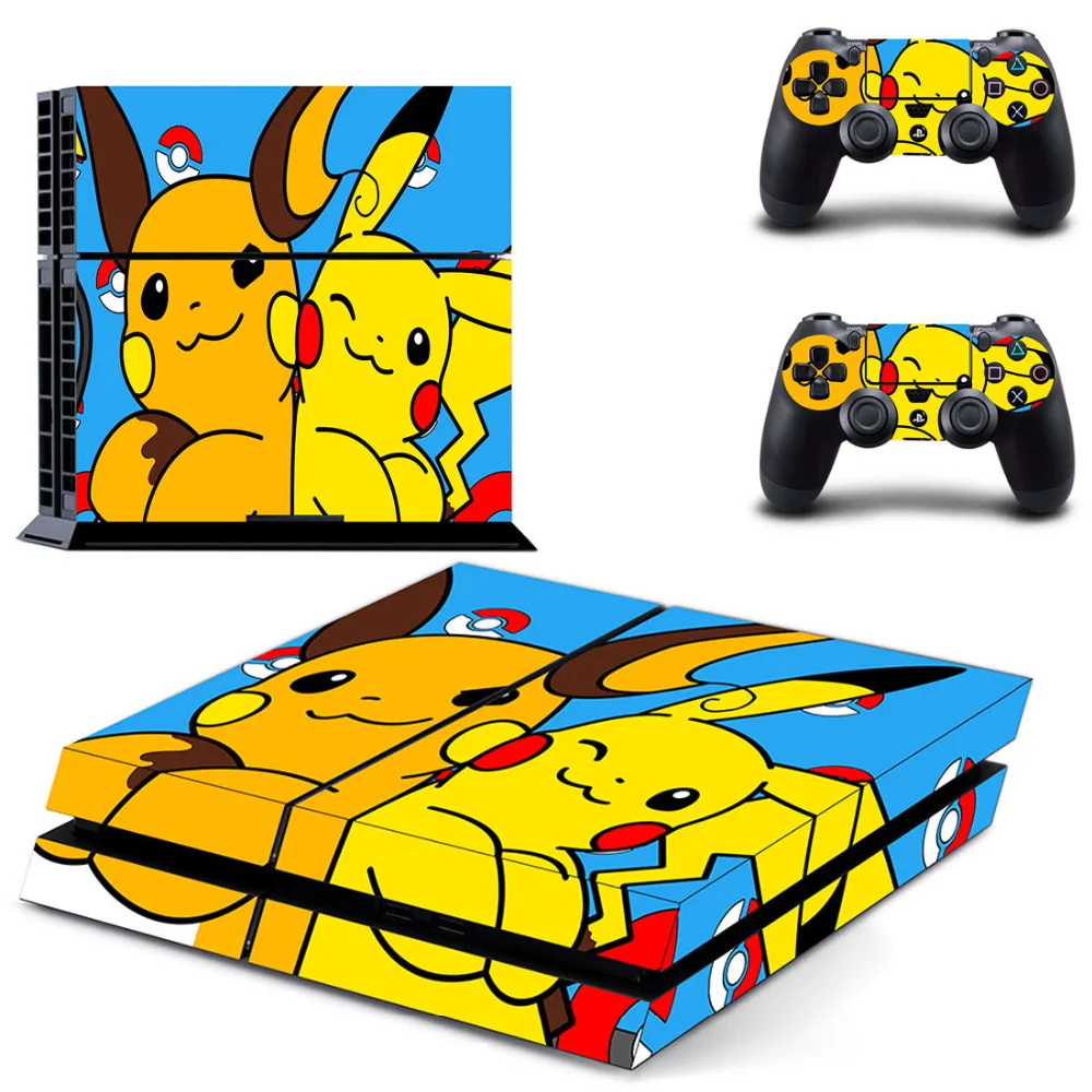 Pokemons Скины Виниловые наклейки PS4 наклейка для консоли Playstation 4 и 2 контроллера игра Защитная Наклейка-пикачус