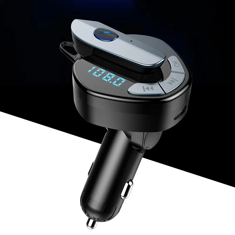 Автомобильный беспроводной Bluetooth FM Bluetooth передатчик с наушниками гарнитура Автомобильный MP3-плеер радио-Кассетный проигрыватель модулятор