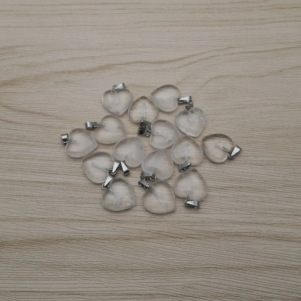 Ожерелье с подвесками в форме кристальных сердец Fashion 50 шт. 15 мм для создания украшений, подарков на день рождения и аксессуаров для сережек оптом.