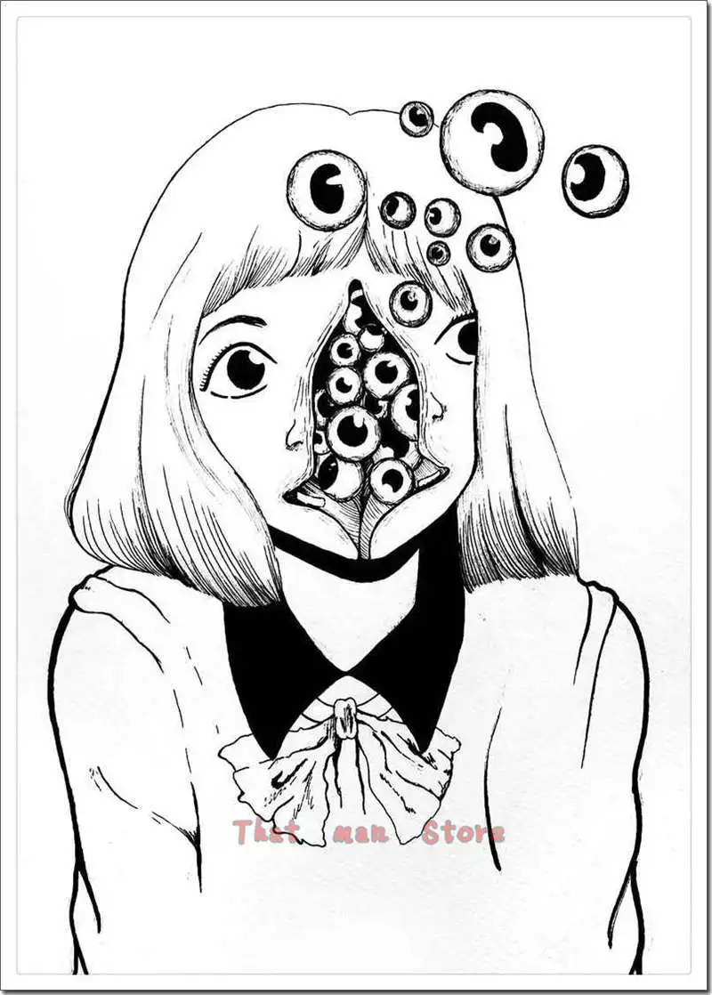 

New Buy Three to Send One Shintaro Kago Horror Comic Series Poster Modern White cardboard Living Room Decoration No Frame