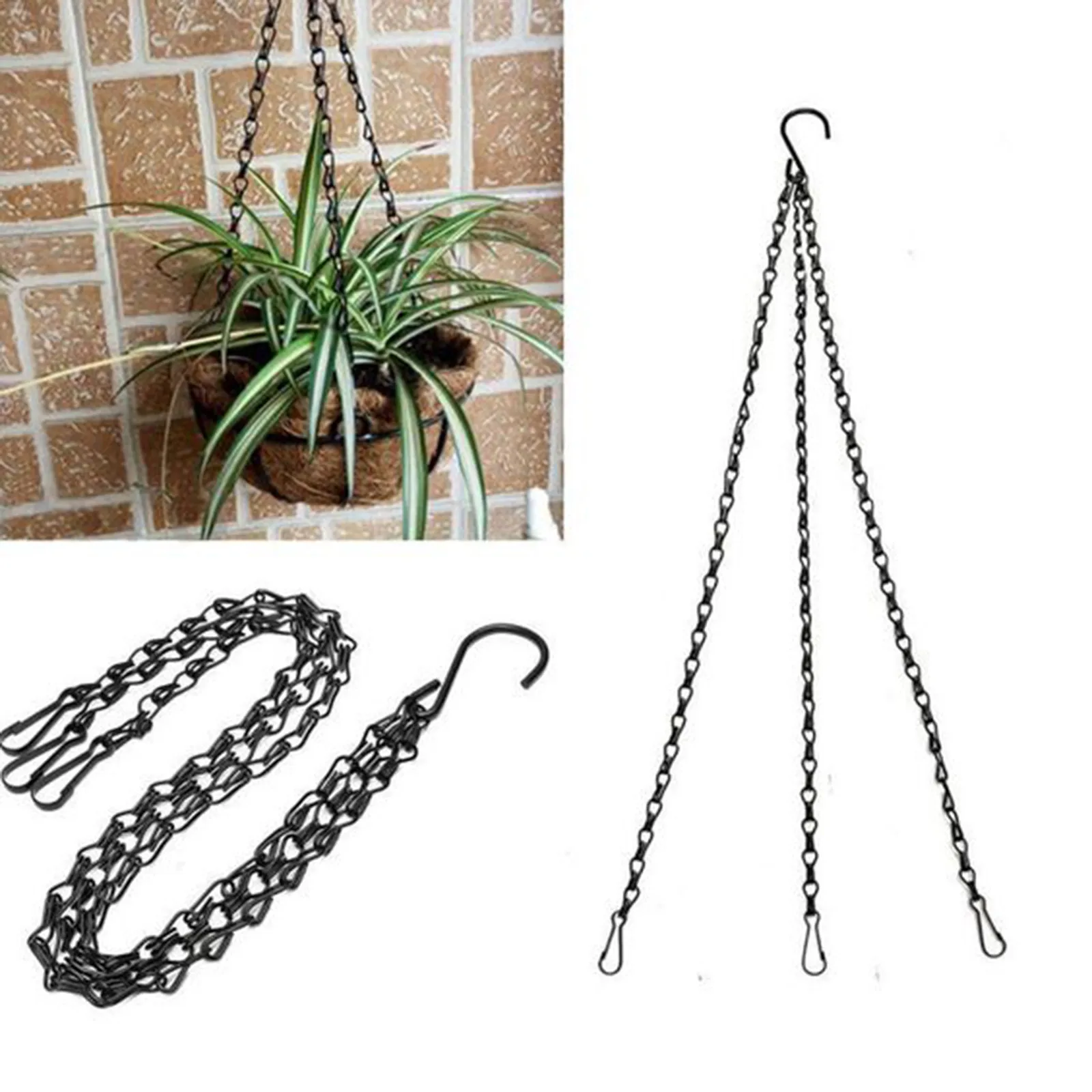 

Flong Hanging Chains For Plants Flower Pot Basket Chains 3 Point S-shaped Iron Hooks Flower Pots Hanging Chains Decorative