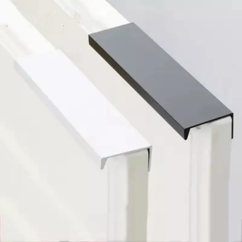 Современные черные ручки со скрытыми краями ручка для двери шкафа из