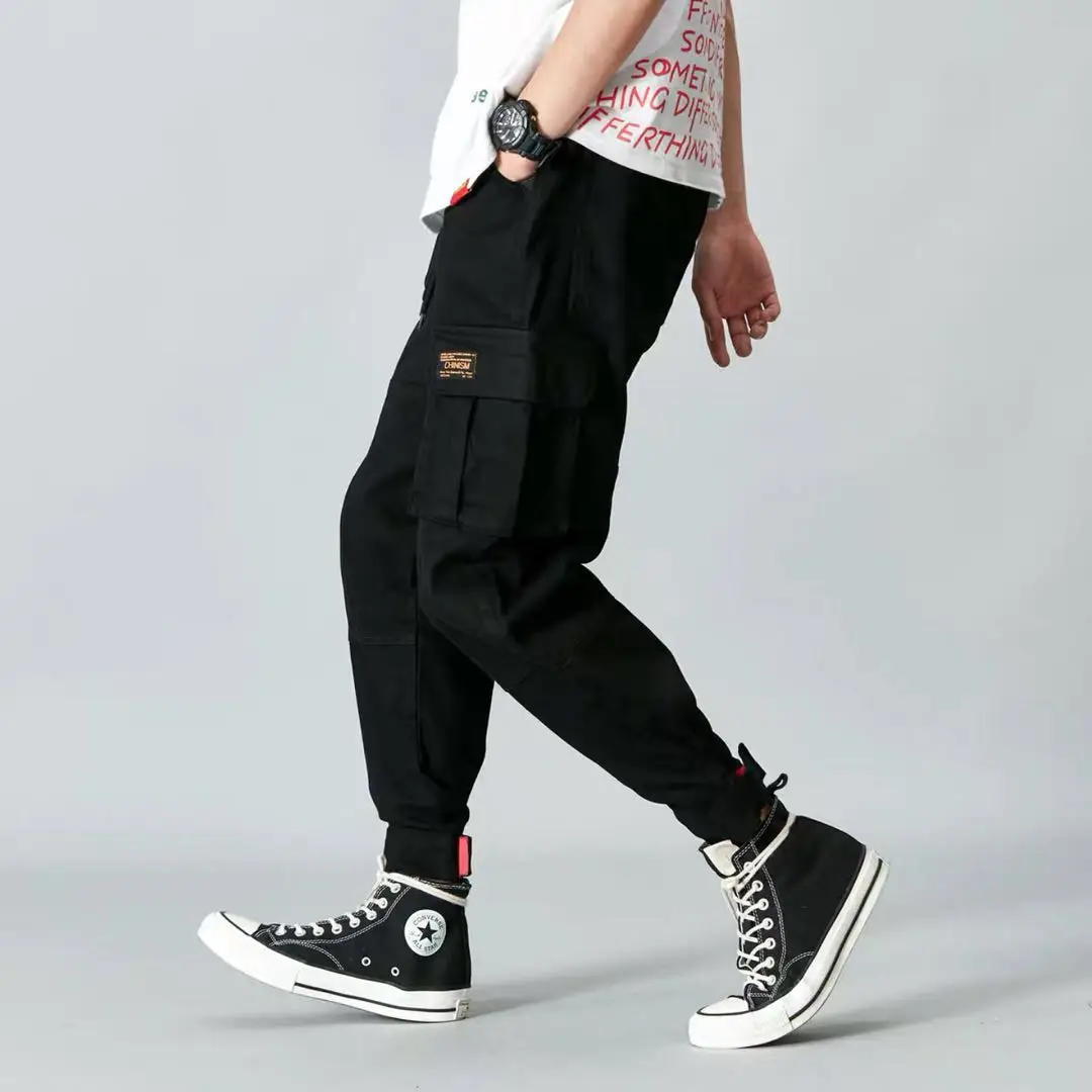 Street Style Chic Hippie Pants Women Streetwear Summer 2021 Black Pockets Zipper Open Hip Hop High Waist Trousers | Женская одежда