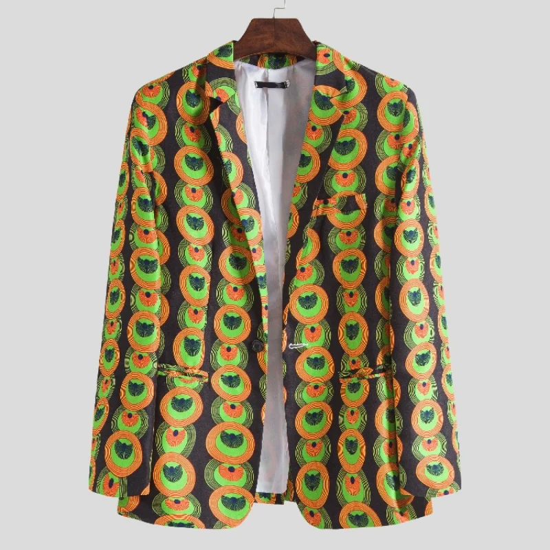 LUCLESAM мужское Повседневное платье в Африканском этническом стиле блейзер Мужской