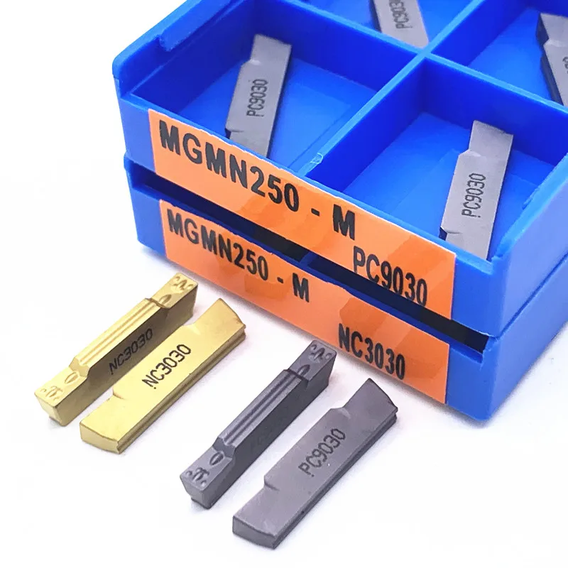 

10PCS MGMN200 MGMN250 MGMN300 MGMN400 NC3020 NC3030 PC9030 Carbide Inserts Grooving Turning Tool Lathe Cutter Tool CNC Machine