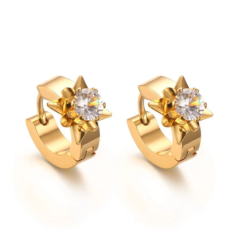 

Ladies Shining AAA Zircon Stud Earrings For Women Female Gold Earrings Jewelry Wholesale Earrings For Girls Free Shipping