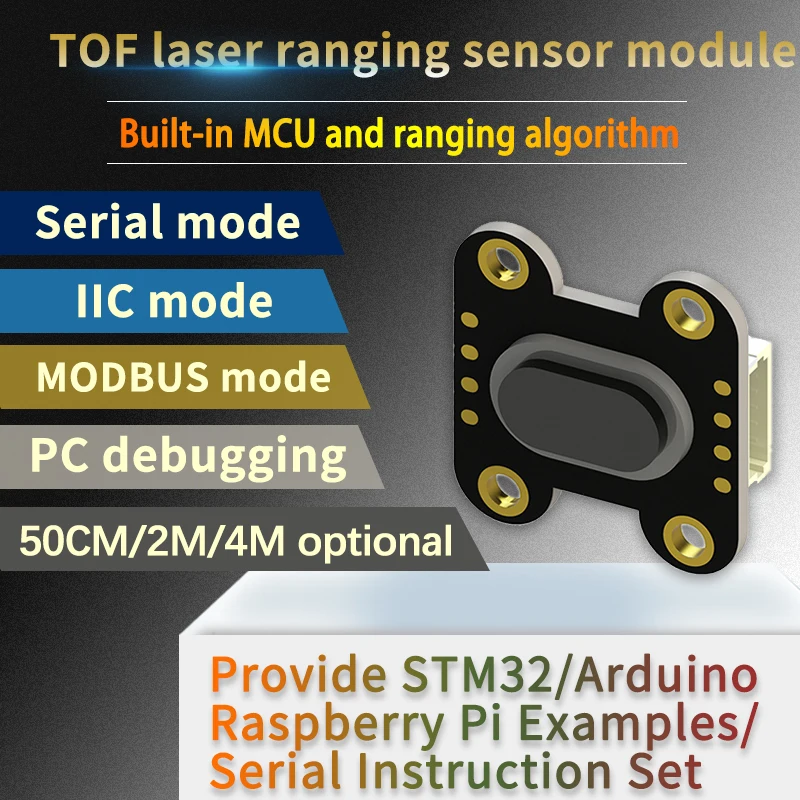 Лазерный дальномер VL6180/VL53L0/VL53L1 встроенный алгоритм MCU TOF050F TOF200F TOF400F 50 см/2 м/4 м