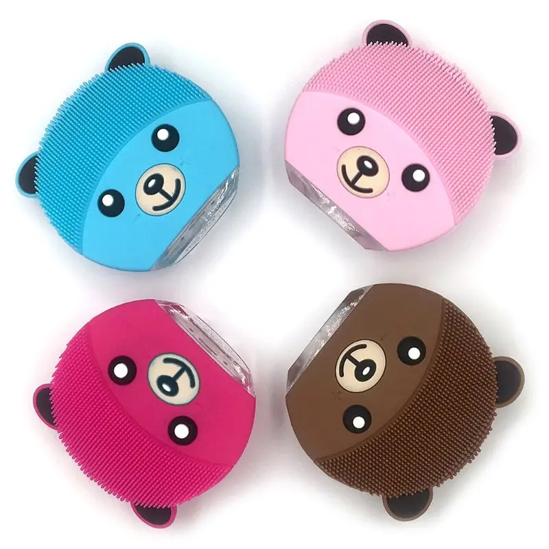 Электрическая Очищающая щетка для лица Mini Bear с зарядкой от USB силиконовое