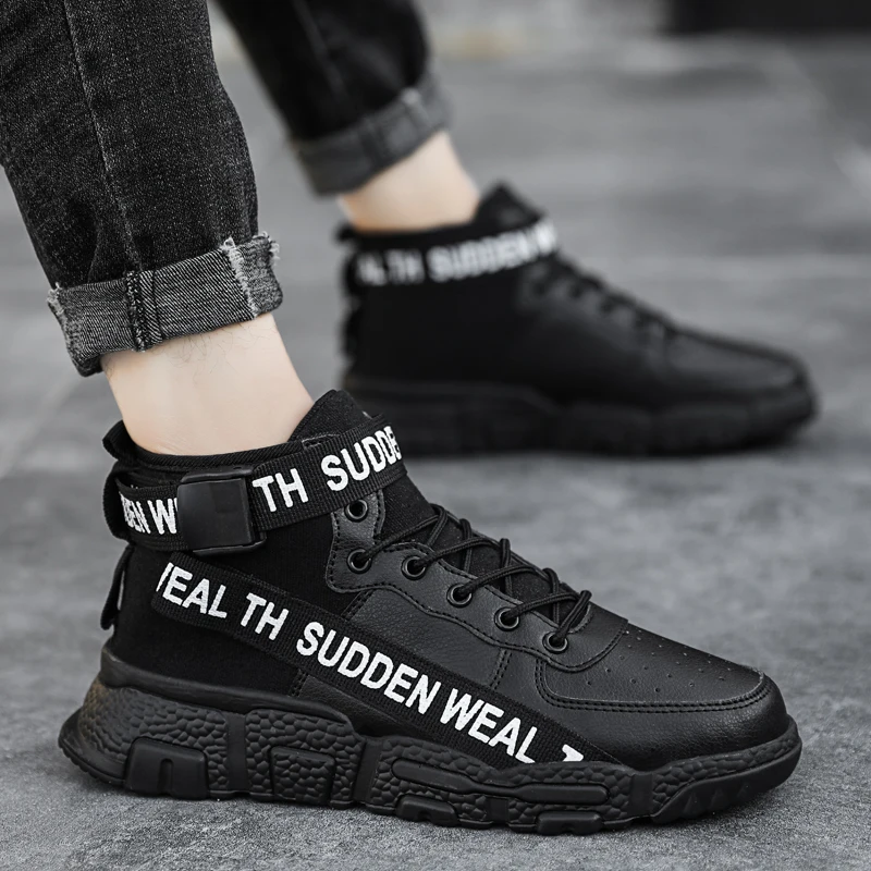 Men's Spring Autumn Fashion Leisure Casual Shoes Mesh Fabric Lightweight Hiking Walking Running Sport Sock High-top Sneakers